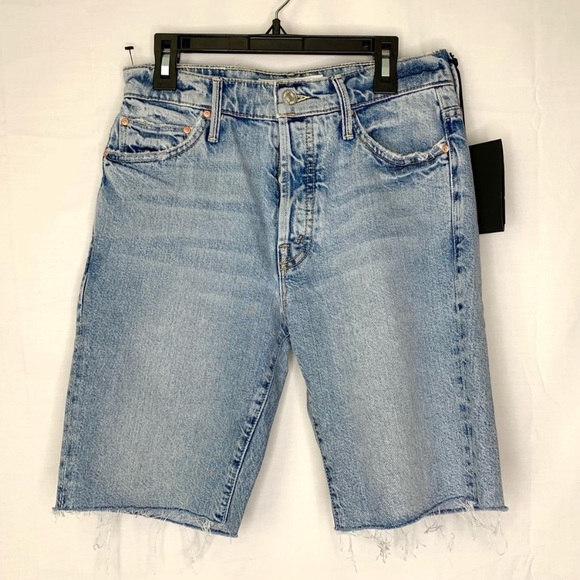 MOTHER Trickster Fray Bermuda Denim Shorts in WIN SOME LOSE SOME SIZE 24 NWT - Picture 7 of 15